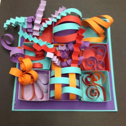 A colorful box of samples 